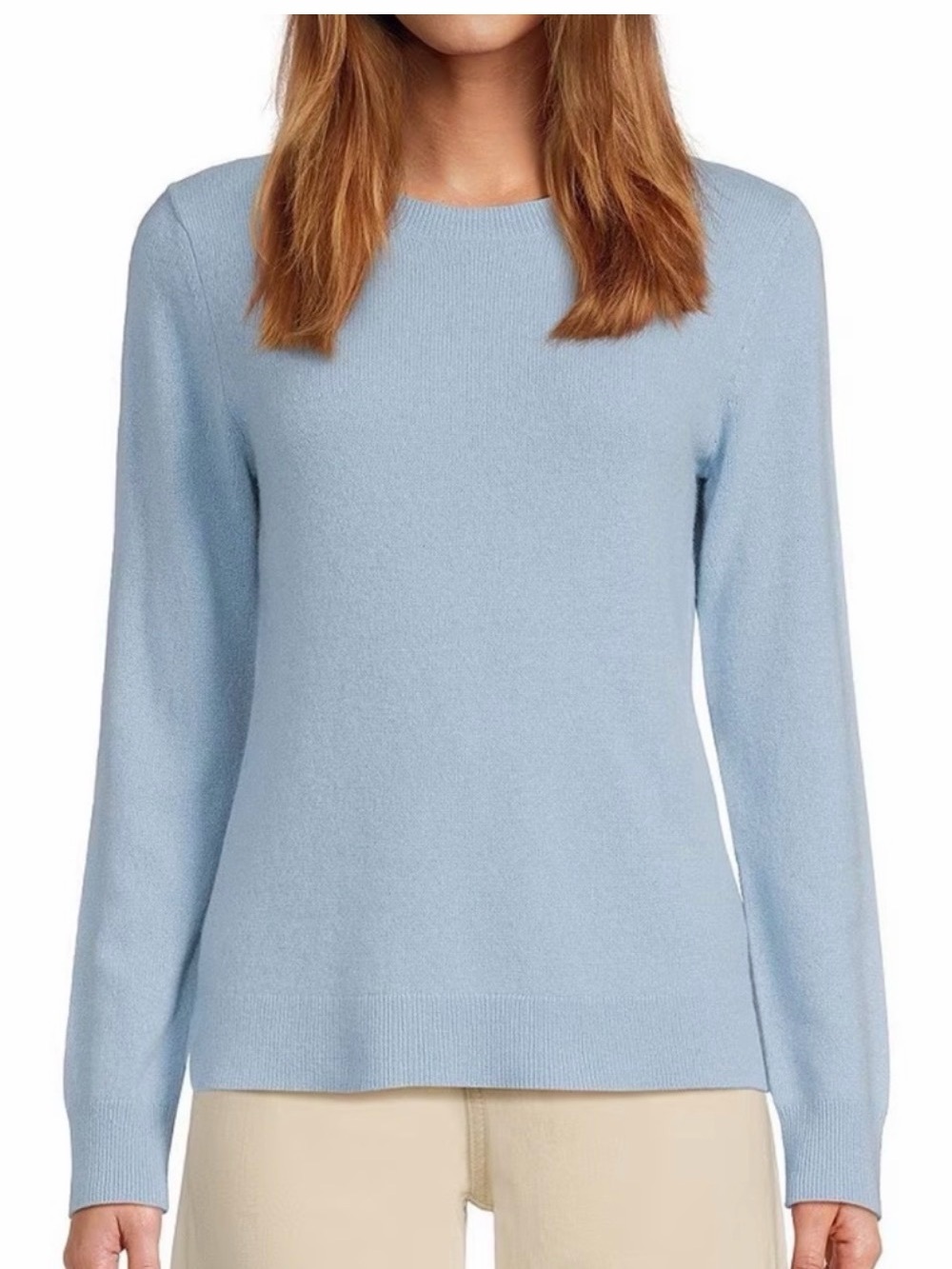 Cashmere 100% ANTONIO MELANI Pale Blue Crewneck Sweater size Small
